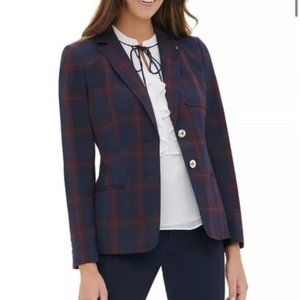 Tommy Hilfiger Elbow-Patch Plaid Blazer